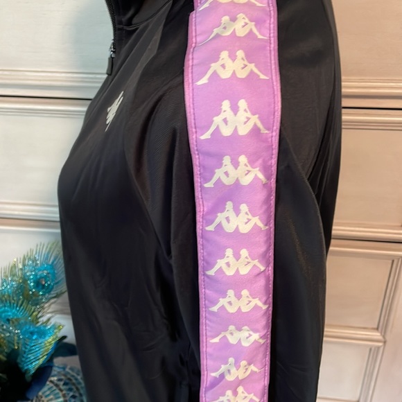 kappa womens banda anniston track jacket black smoke violet size S $90 NWT - Picture 5 of 6
